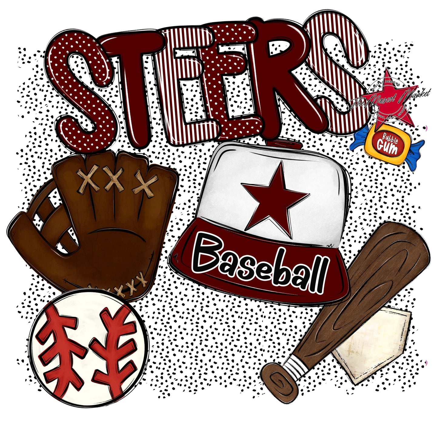 Steers Baseball Spirit-Maroon