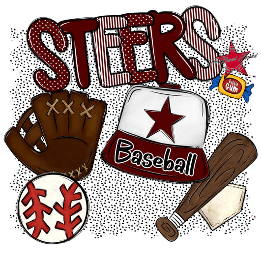 Steers Baseball Spirit-Maroon