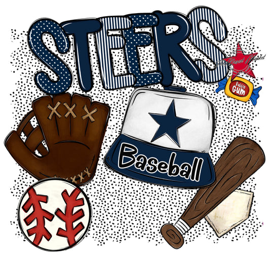 Steers Baseball Spirit-Navy