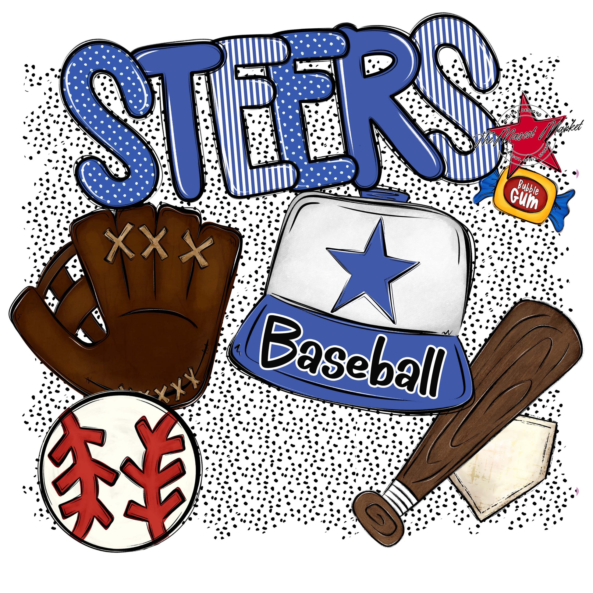 Steers Baseball Spirit-Off Blue