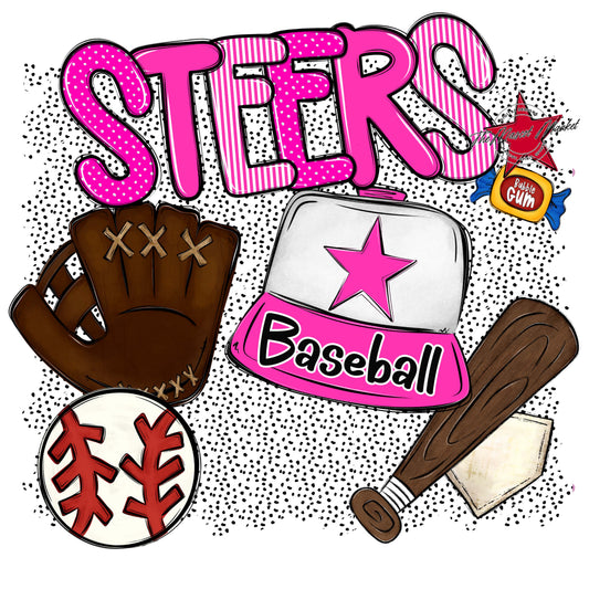 Steers Baseball Spirit-Pink