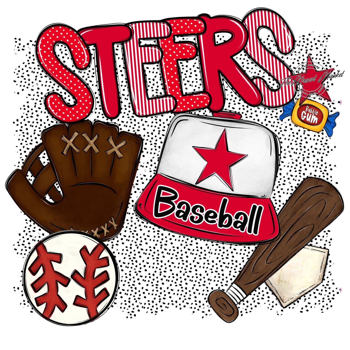 Steers Baseball Spirit-Red