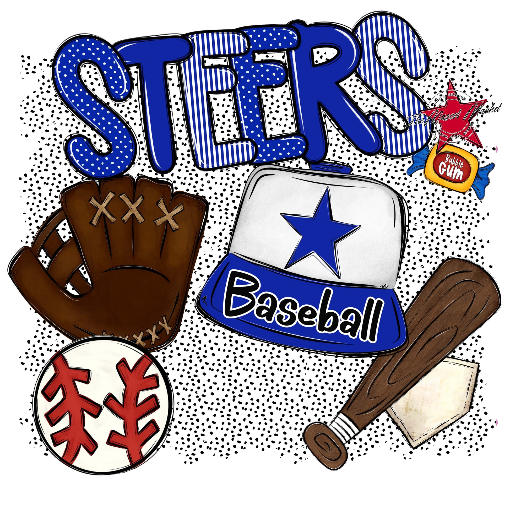 Steers Baseball Spirit-Royal Blue