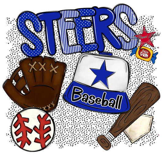 Steers Baseball Spirit-Royal Blue