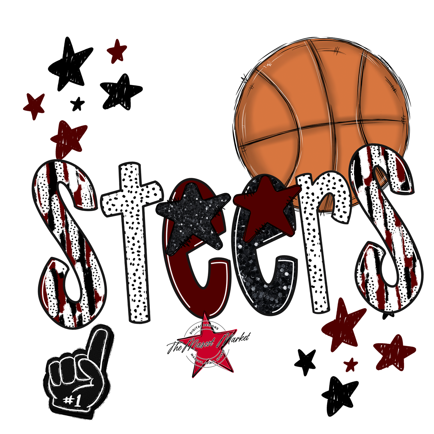 Steers Basketball Scrape-Maroon