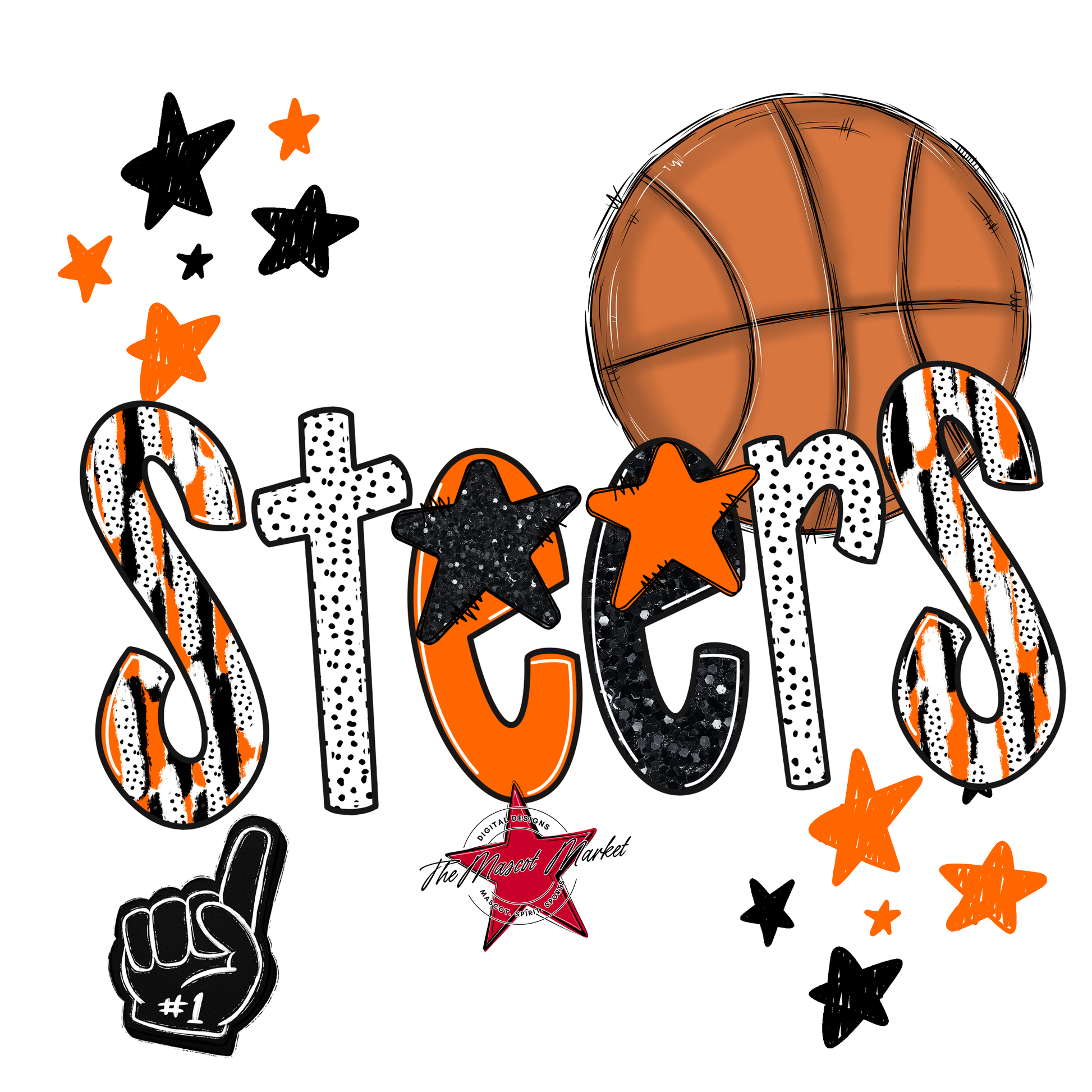 Steers Basketball Scrape-Orange