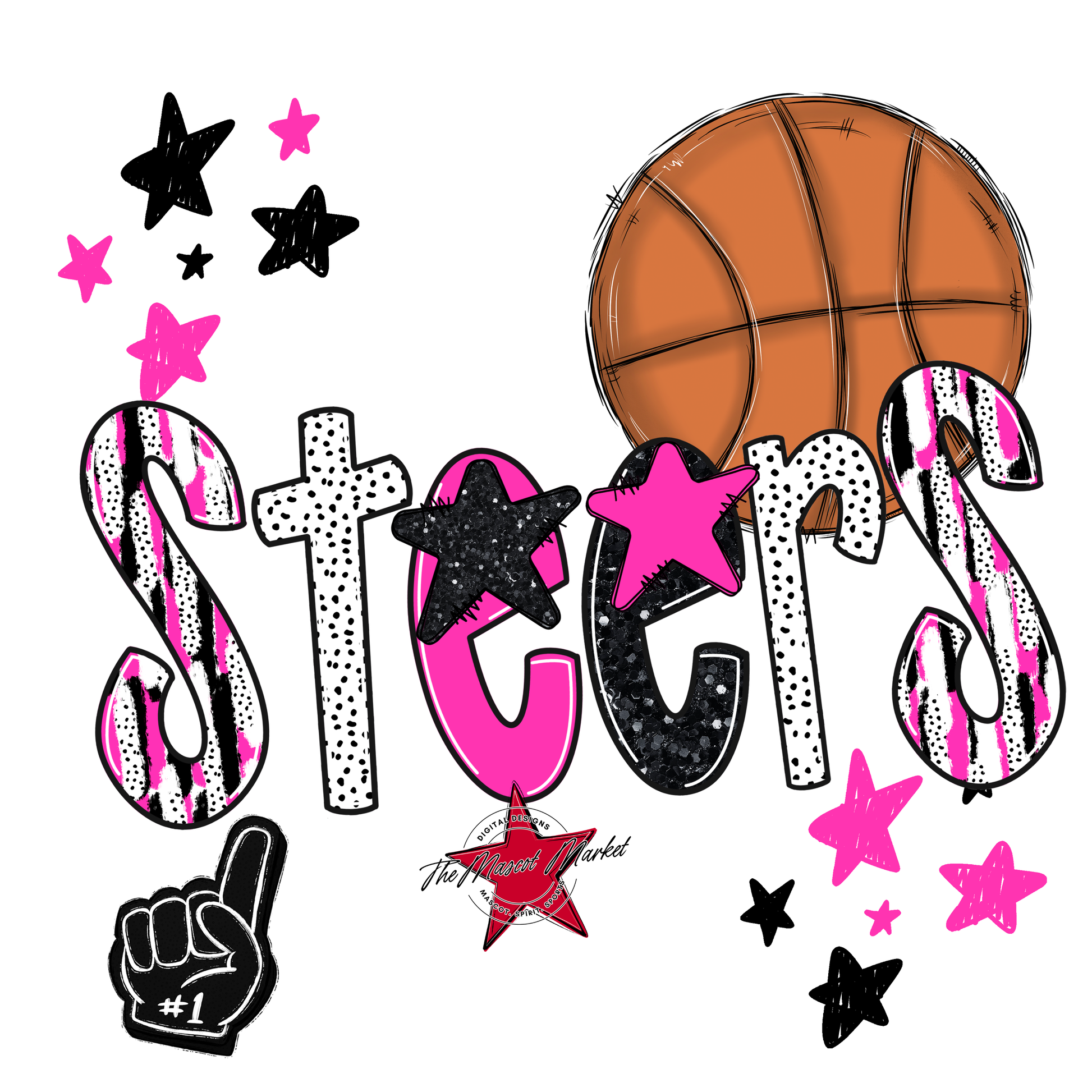 Steers Basketball Scrape-Pink