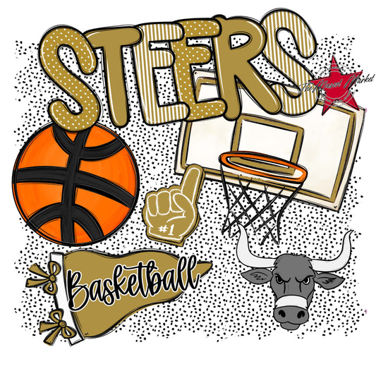 Steers Basketball Spirit-Gold