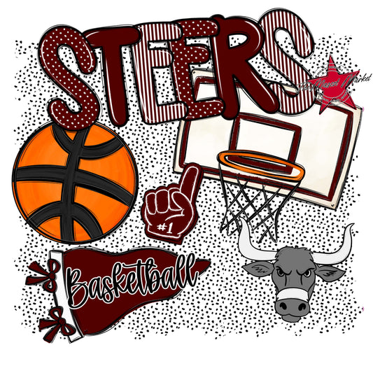 Steers Basketball Spirit-Maroon