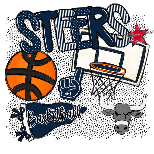 Steers Basketball Spirit-Navy
