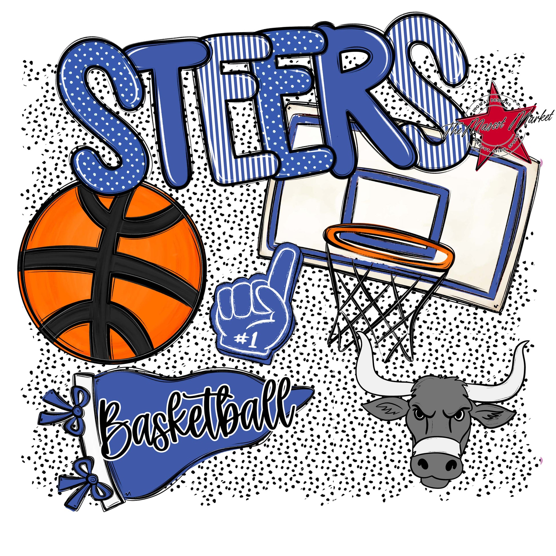 Steers Basketball Spirit-Off Blue