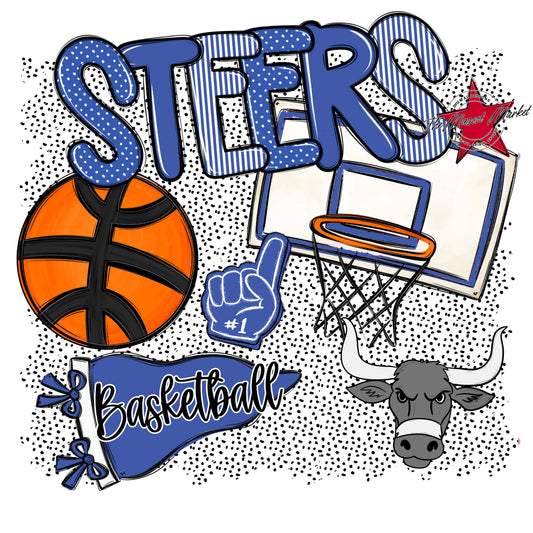 Steers Basketball Spirit-Off Blue