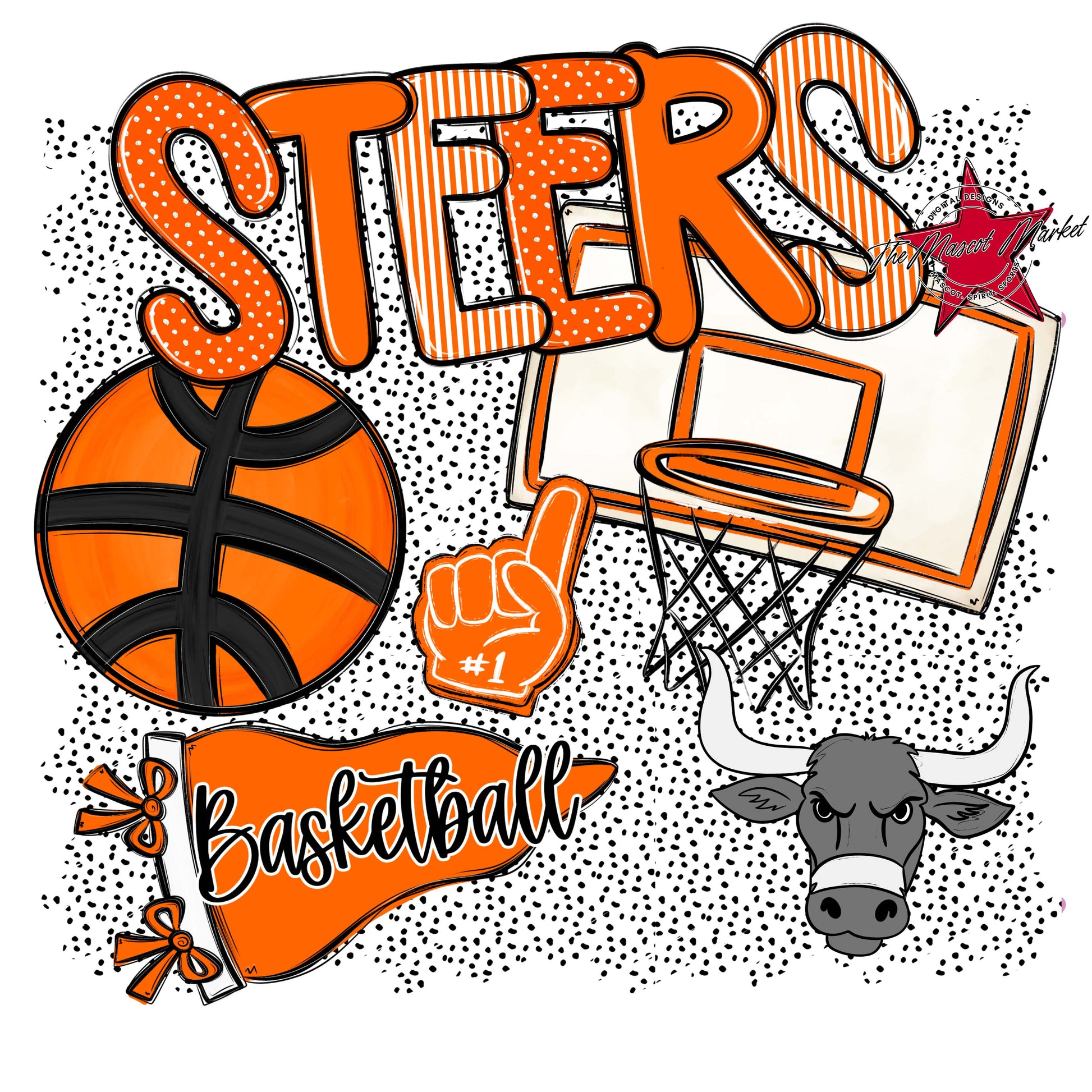 Steers Basketball Spirit-Orange