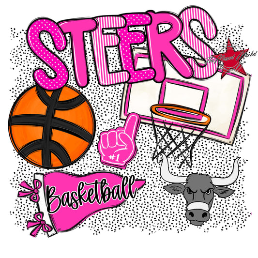 Steers Basketball Spirit-Pink