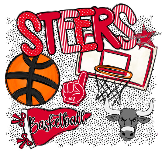 Steers Basketball Spirit-Red