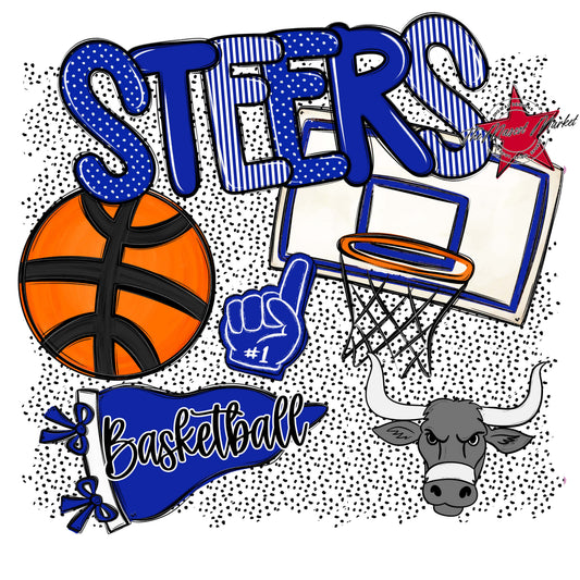 Steers Basketball Spirit-Royal Blue