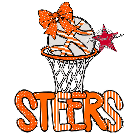Steers Basketball Spirit Design-Orange