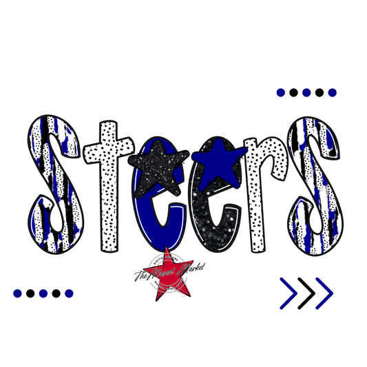 Steers Brushstroke Alpha w Arrows-Blue