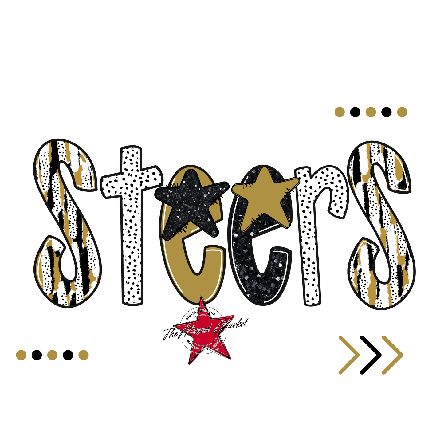 Steers Brushstroke Alpha w Arrows-Gold