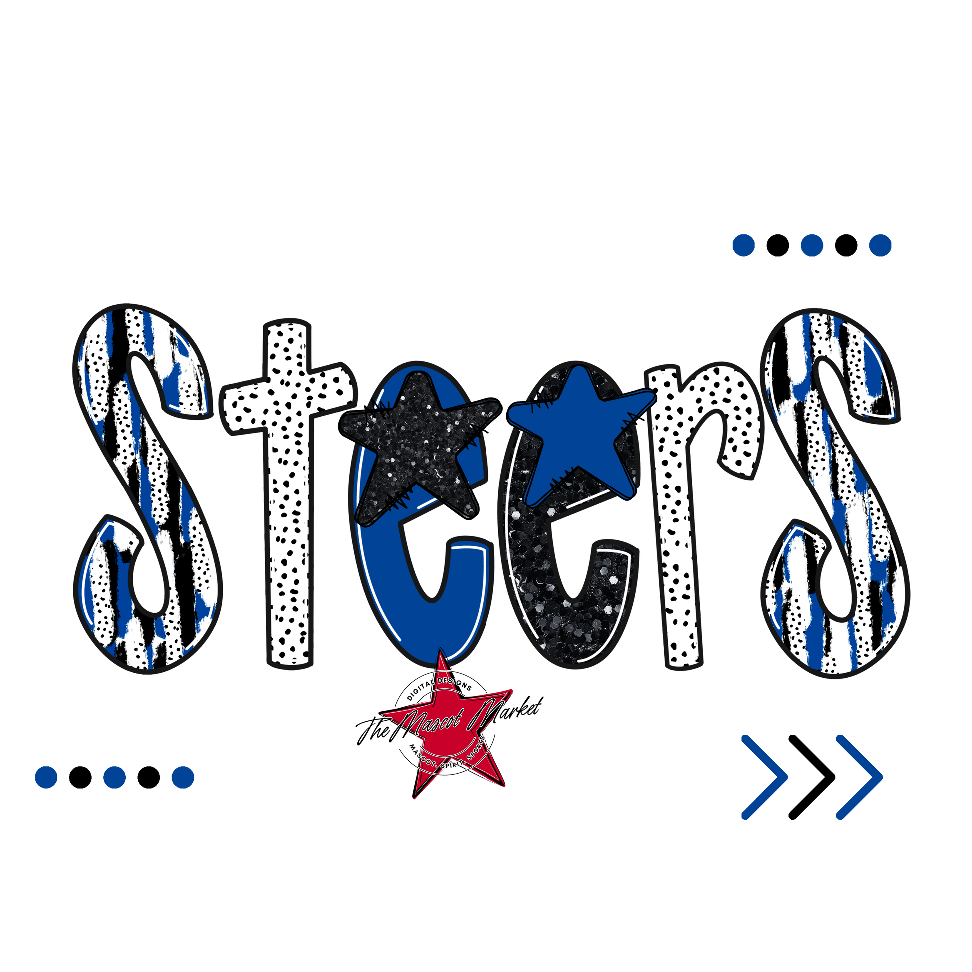 Steers Brushstroke Alpha w Arrows-Off Blue