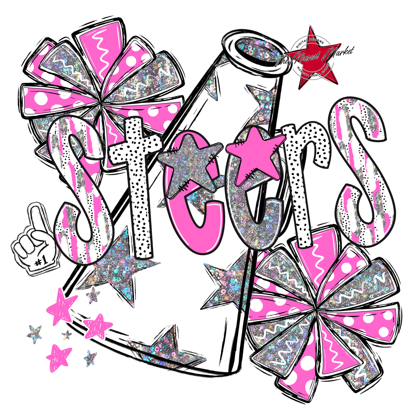 Steers Cheer Megaphone Scrape-Baby Pink