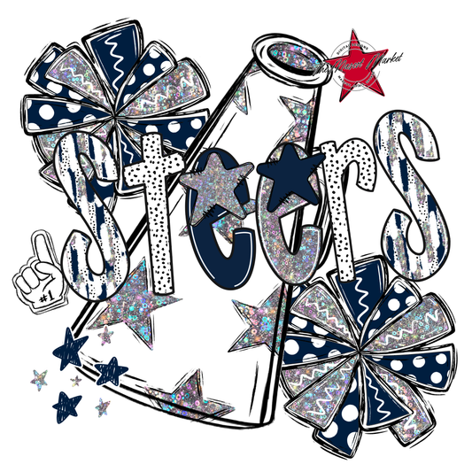Steers Cheer Megaphone Scrape-Navy
