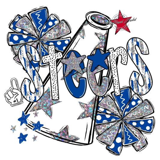 Steers Cheer Megaphone Scrape-Off Blue