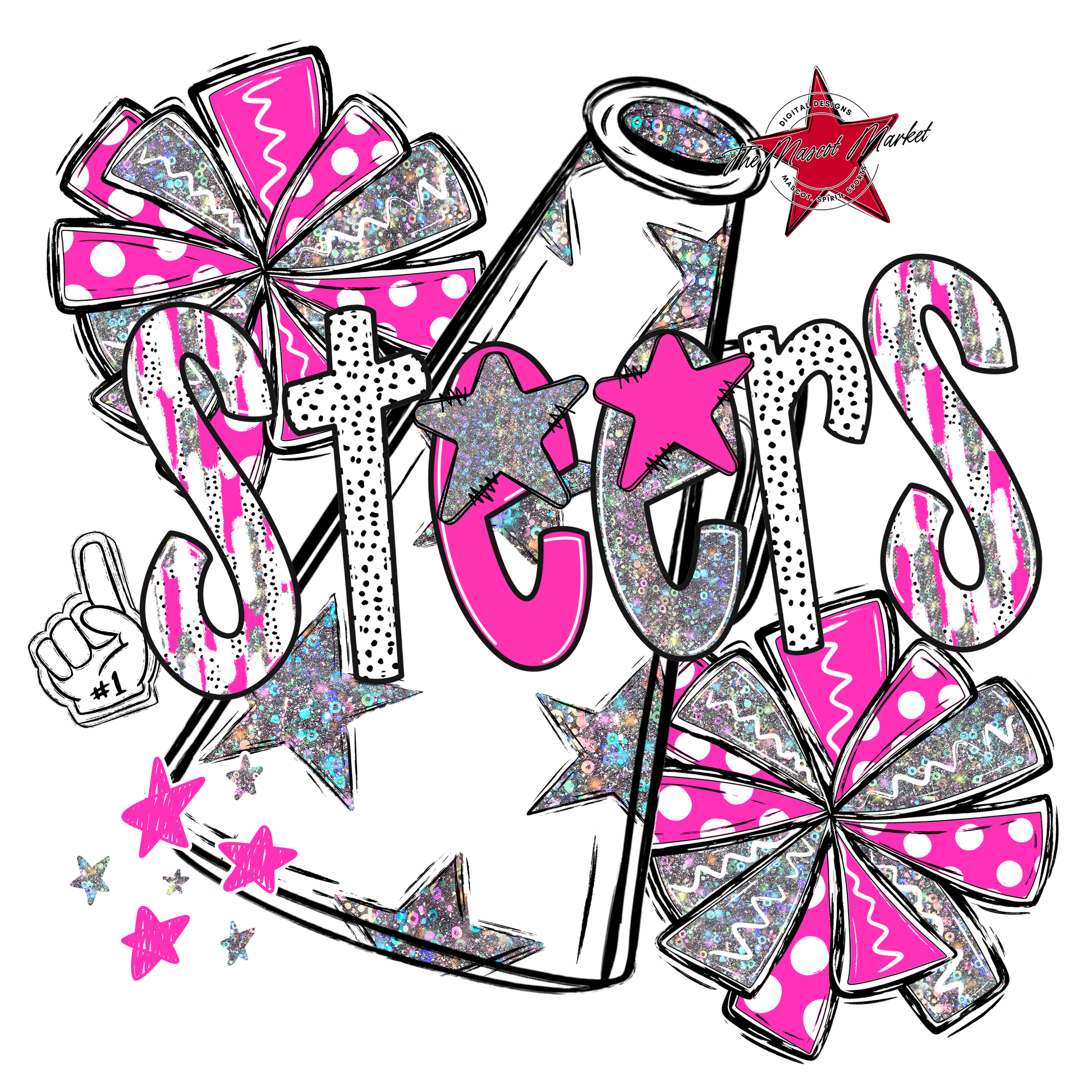 Steers Cheer Megaphone Scrape-Pink