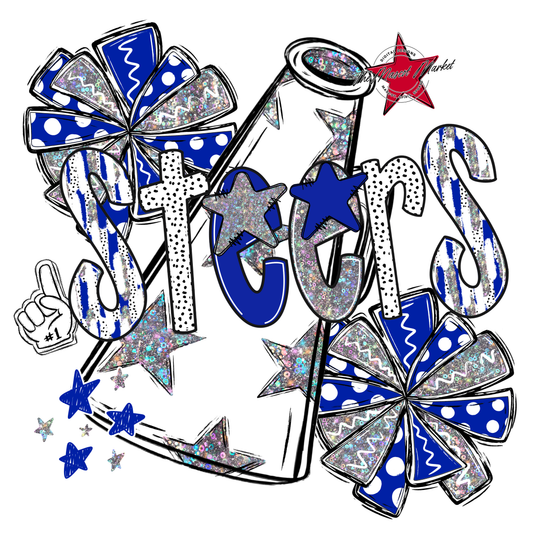 Steers Cheer Megaphone Scrape-Royal Blue