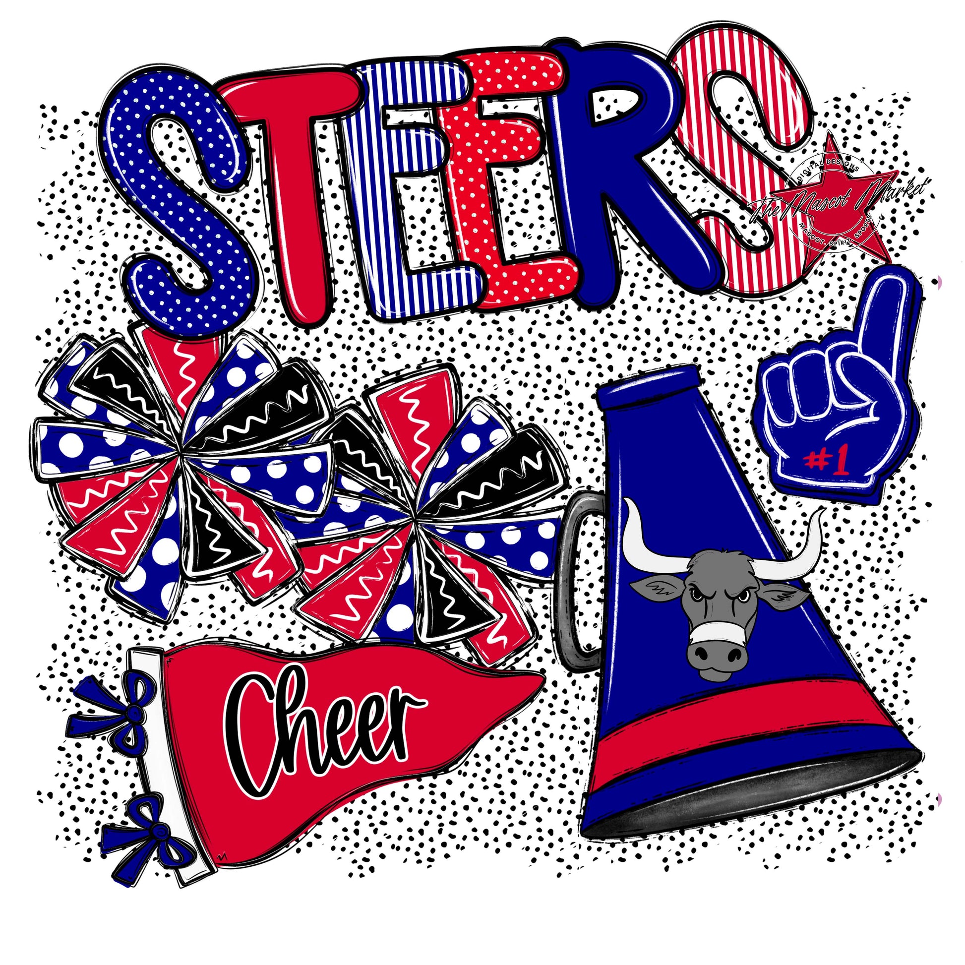 Steers Cheer Spirit-Blue & Red