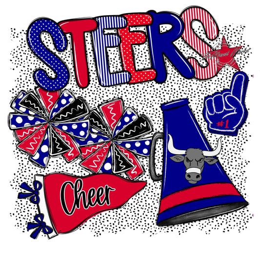 Steers Cheer Spirit-Blue & Red