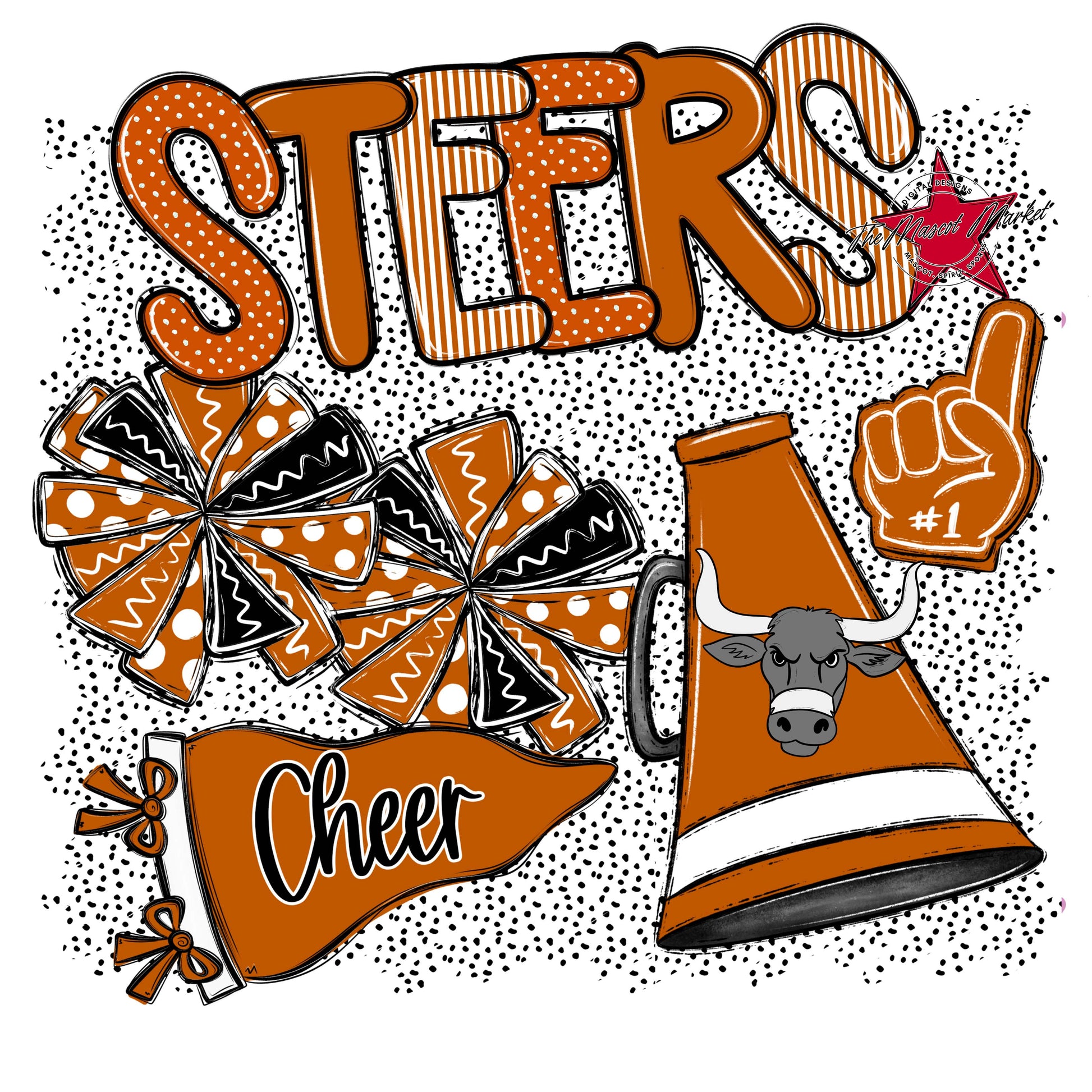 Steers Cheer Spirit-Burnt Orange