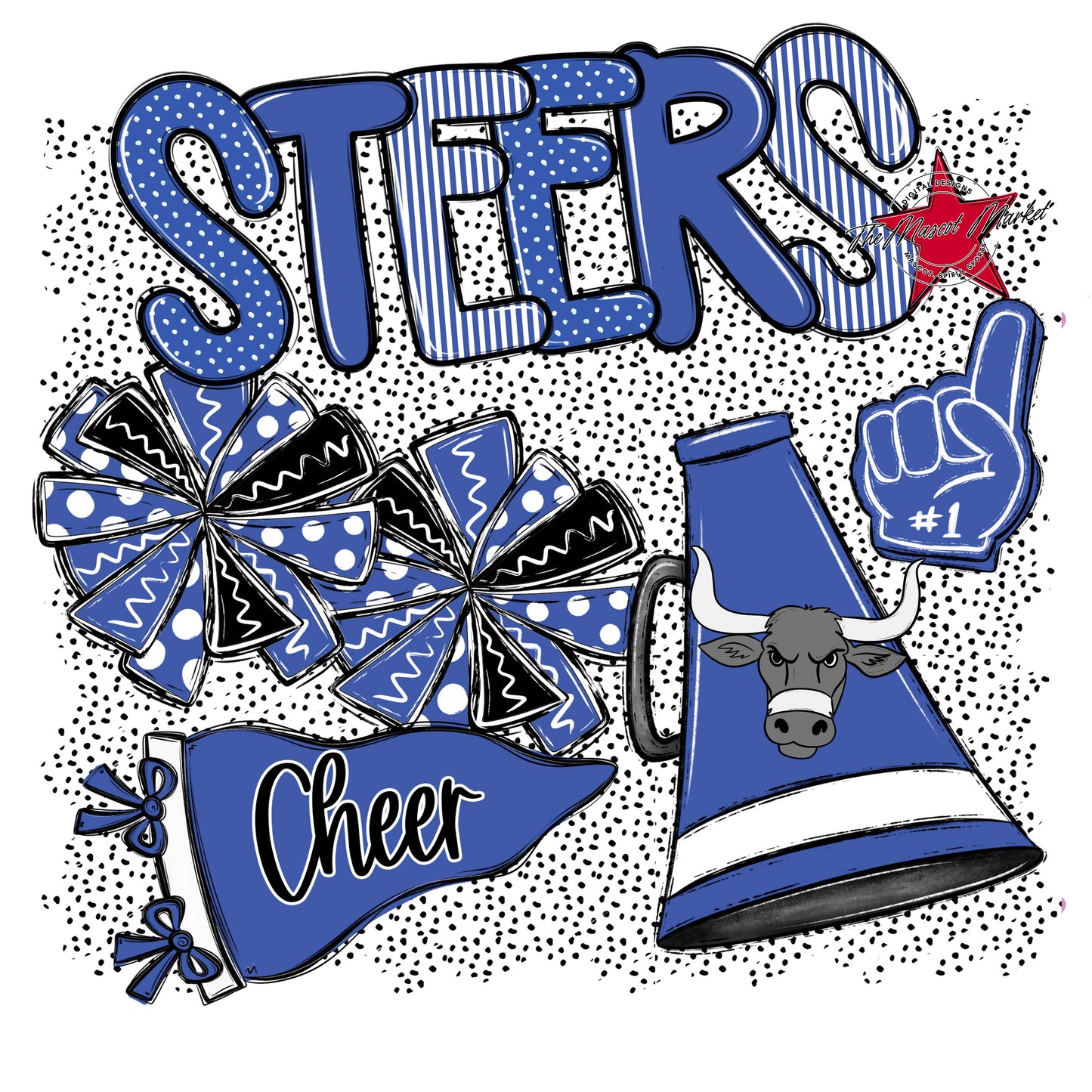 Steers Cheer Spirit-Off Blue