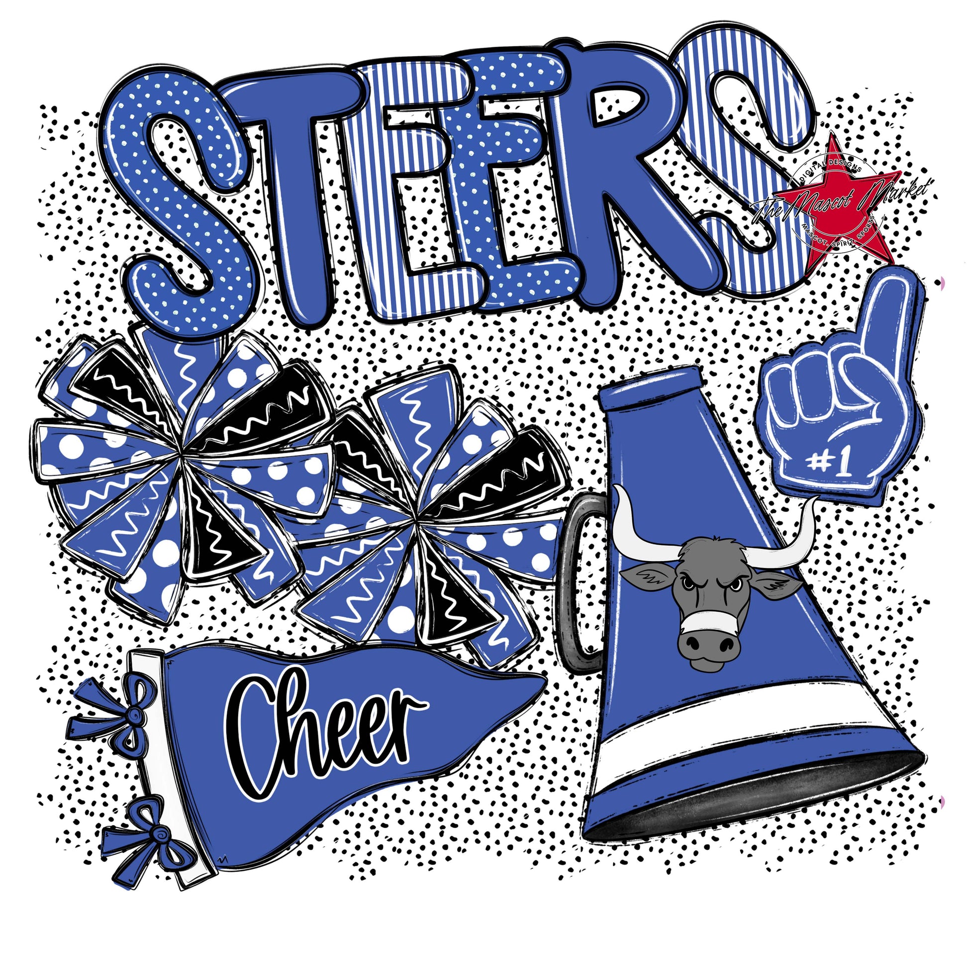 Steers Cheer Spirit-Off Blue