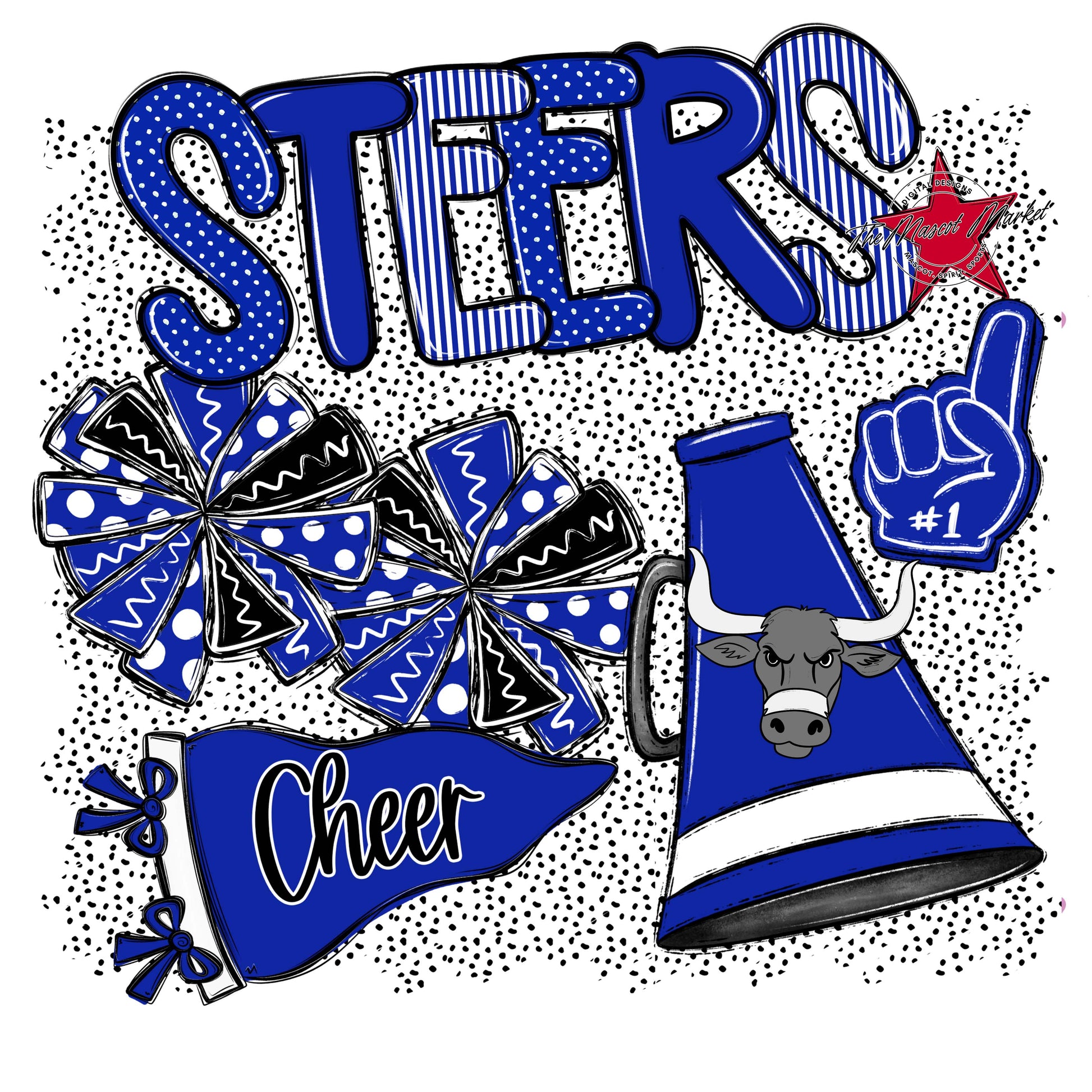 Steers Cheer Spirit-Royal Blue