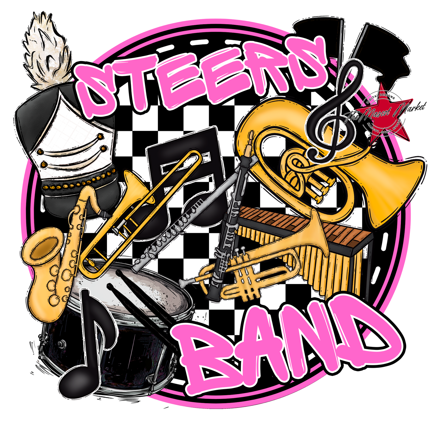 Steers Circle Band Design-Baby Pink
