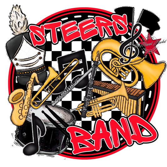 Steers Circle Band Design-Bright Red