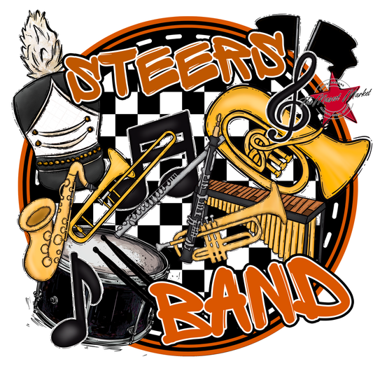 Steers Circle Band Design-Burnt Orange