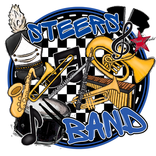 Steers Circle Band Design-Off Blue