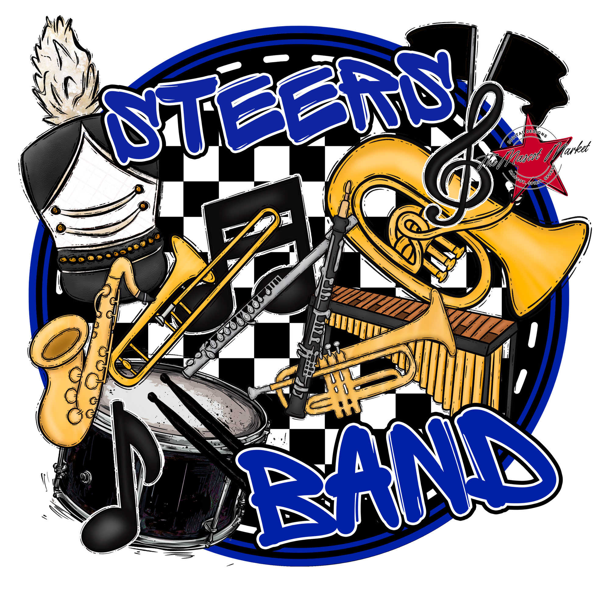 Steers Circle Band Design-Royal Blue