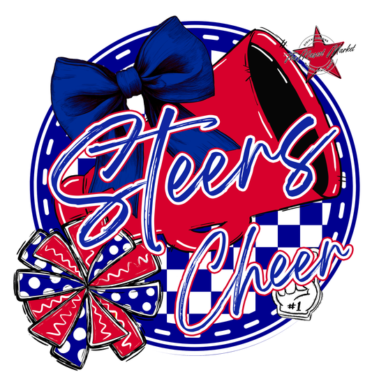 Steers Circle Cheer Design-Blue-Red