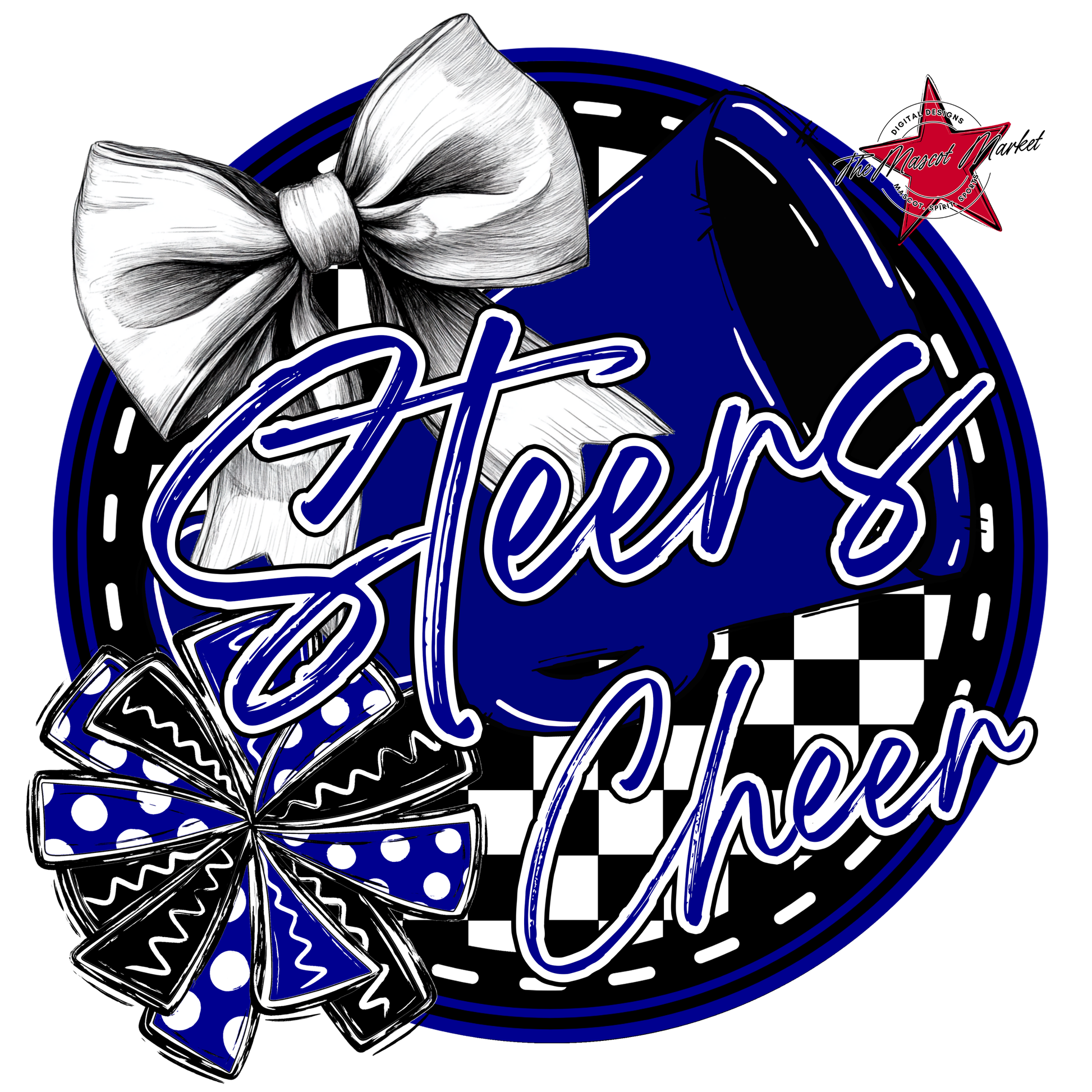 Steers Circle Cheer Design-Blue