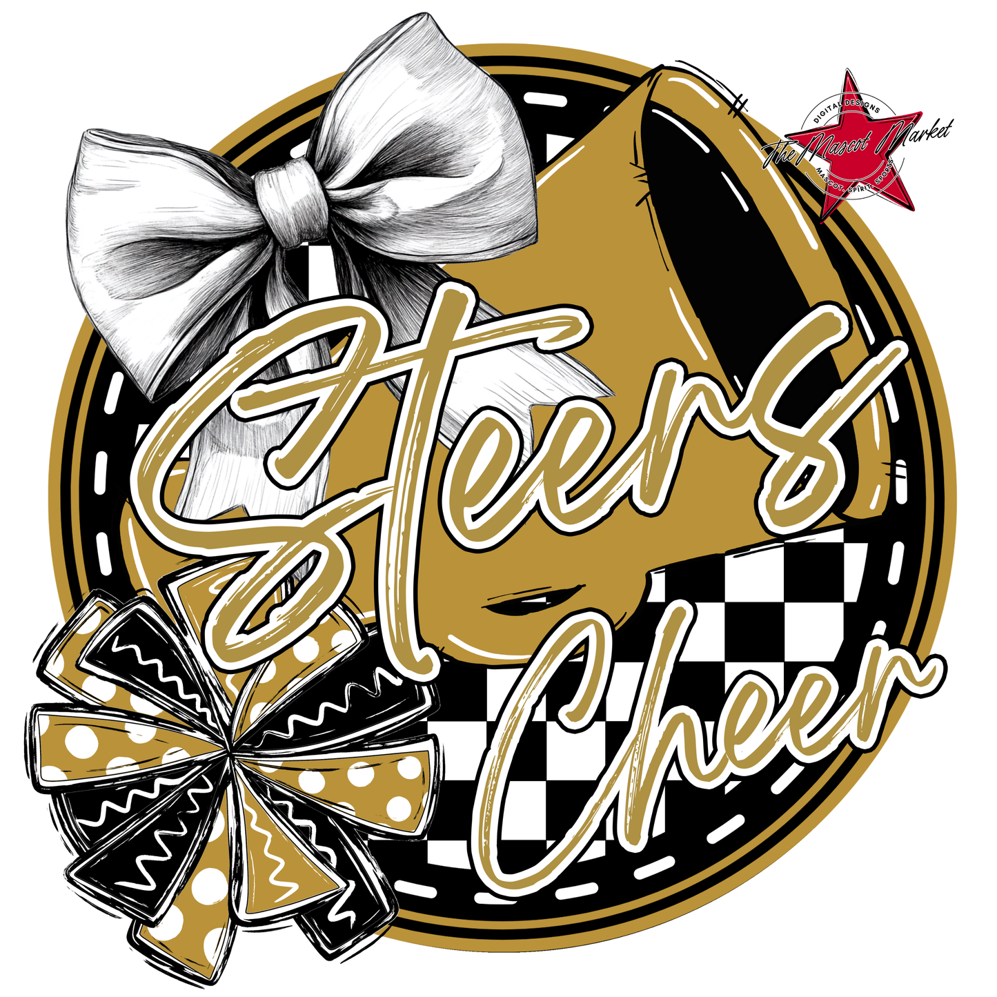 Steers Circle Cheer Design-Gold