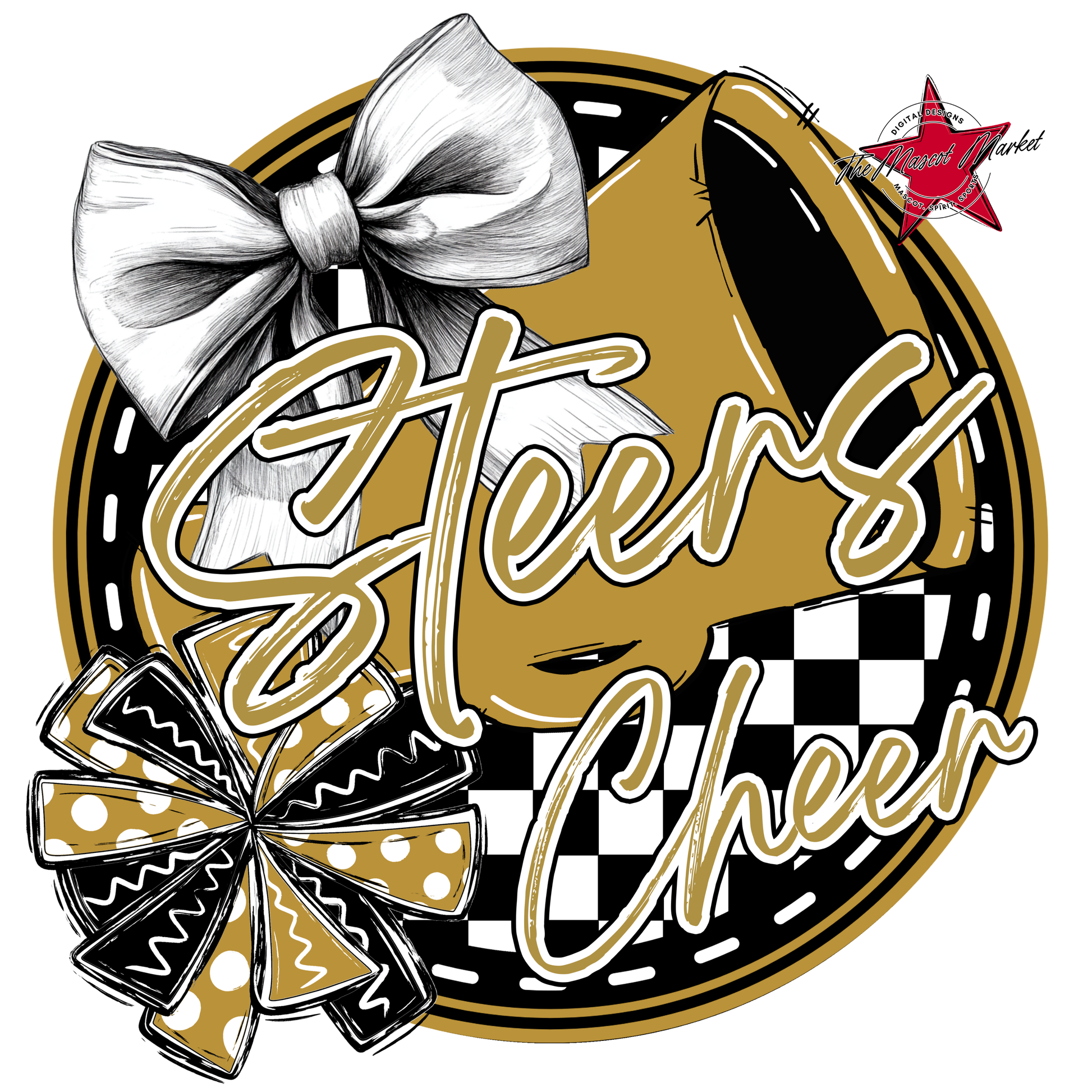 Steers Circle Cheer Design-Gold