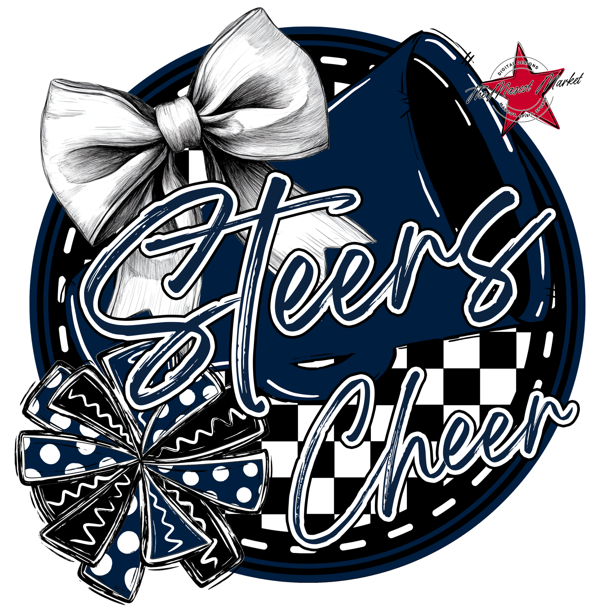 Steers Circle Cheer Design-Navy