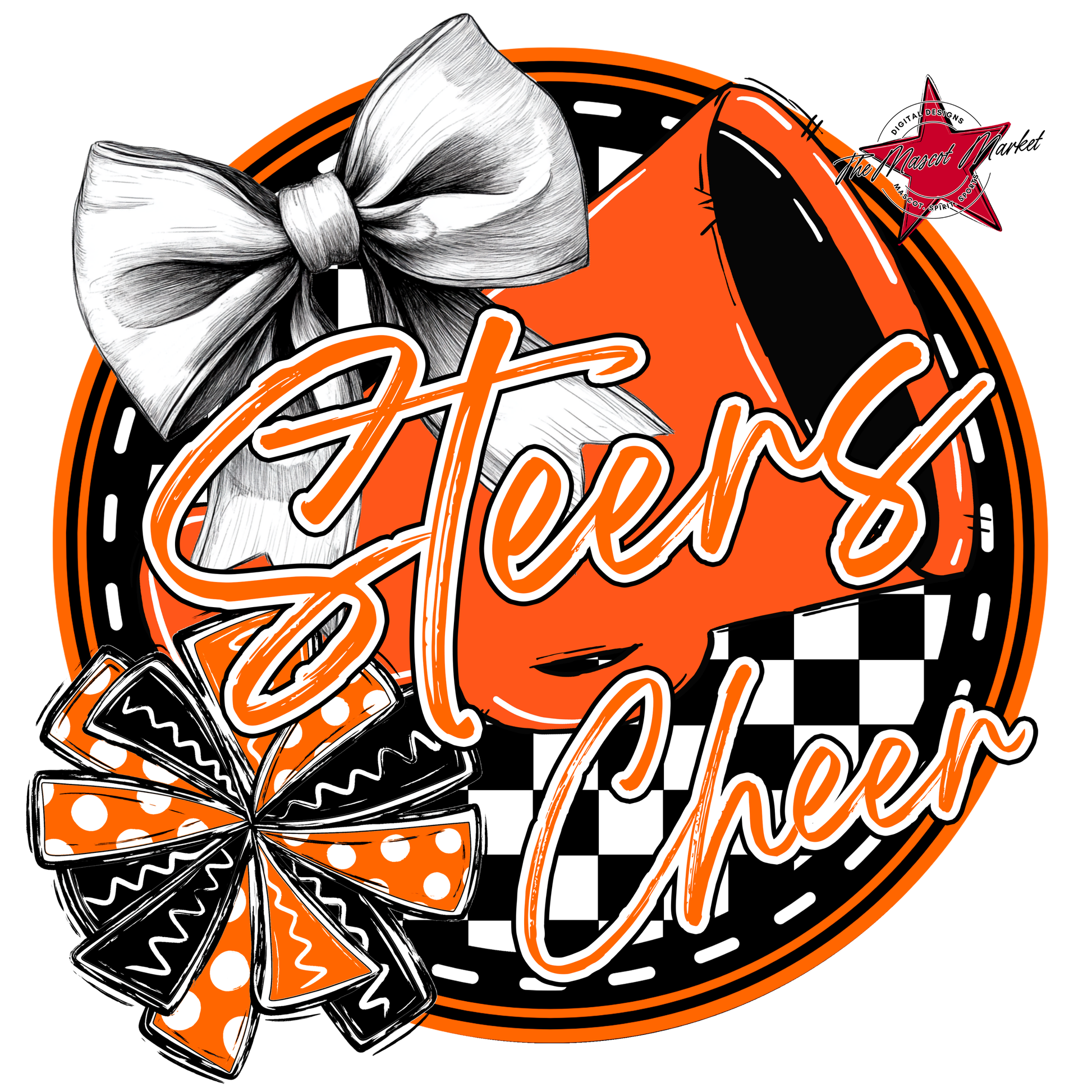 Steers Circle Cheer Design-Orange