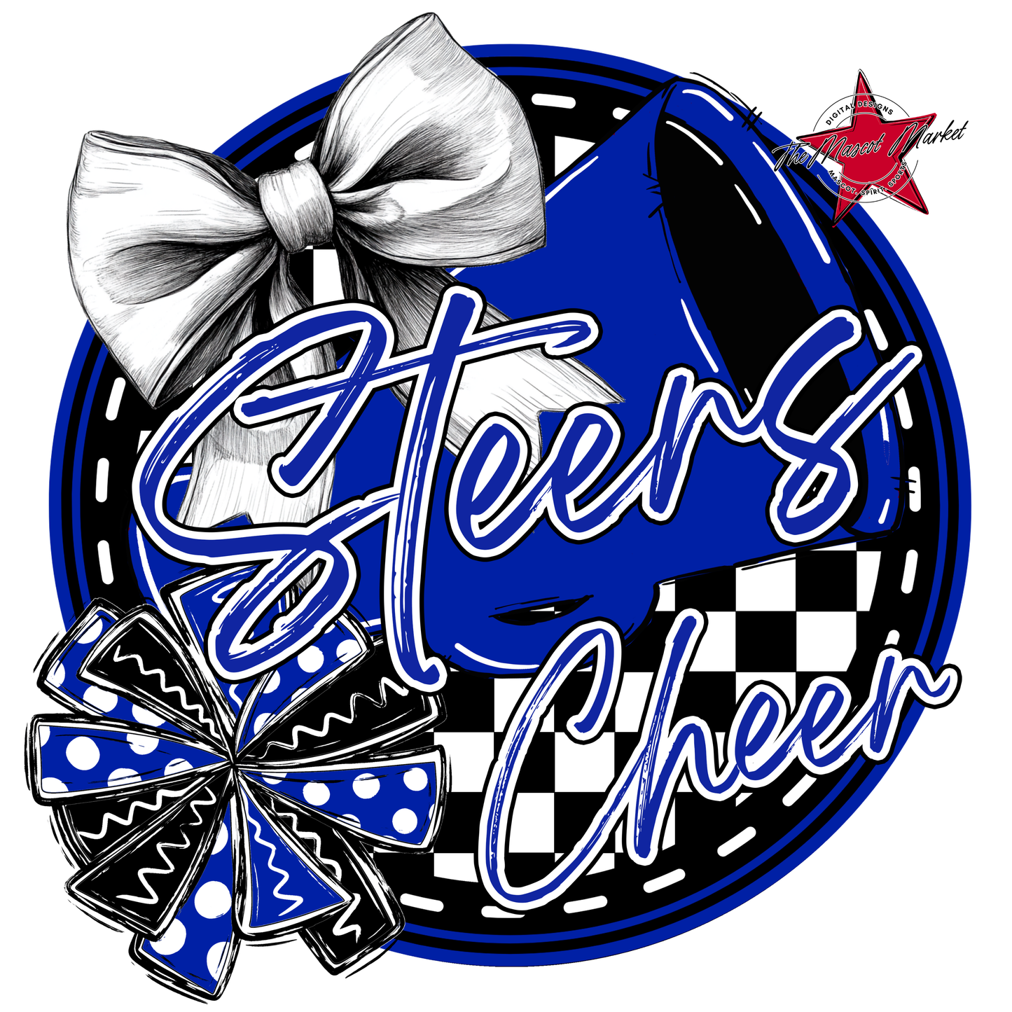 Steers Circle Cheer Design-Royal Blue