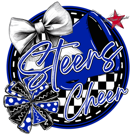 Steers Circle Cheer Design-Royal Blue