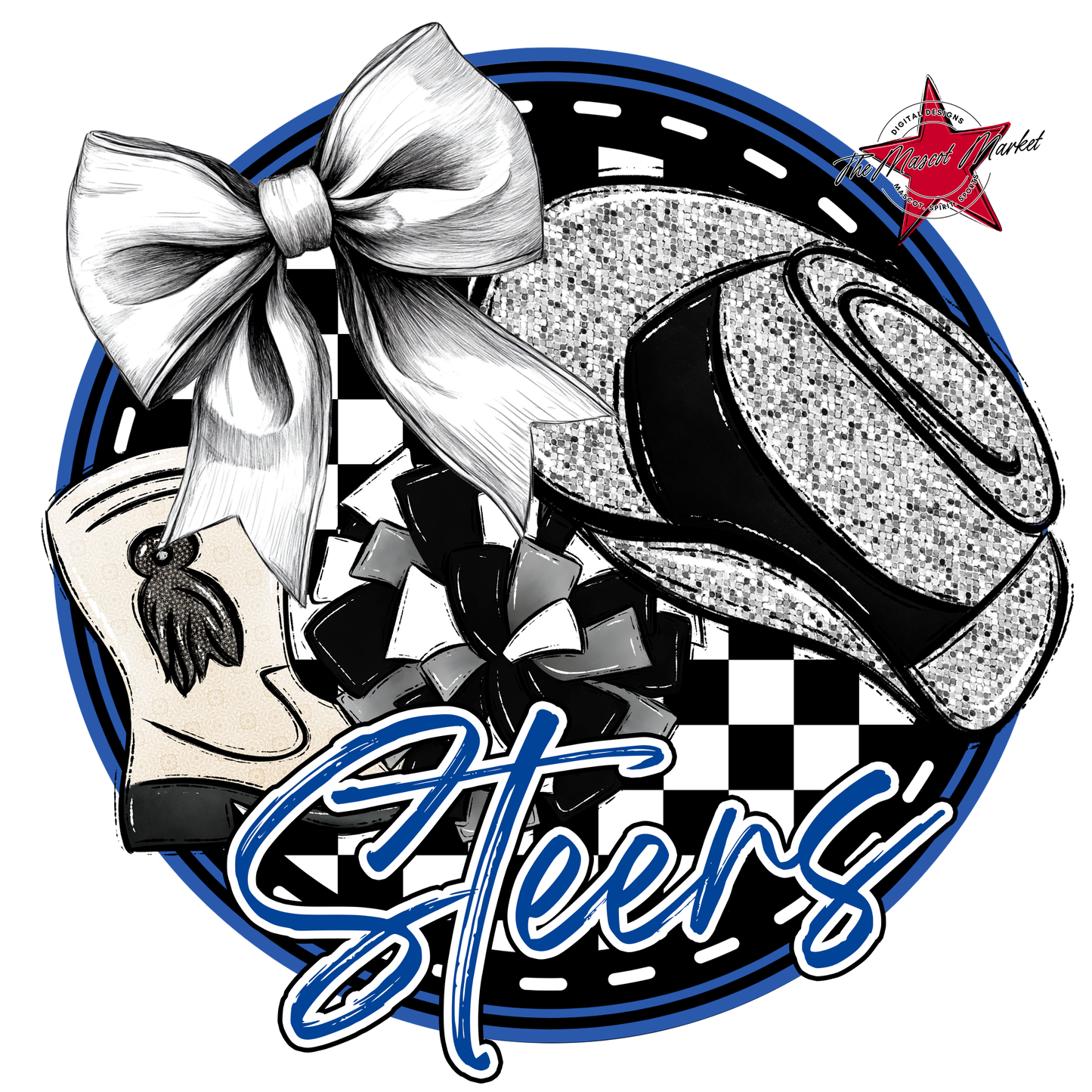 Steers Circle Drillteam Design-Off Blue