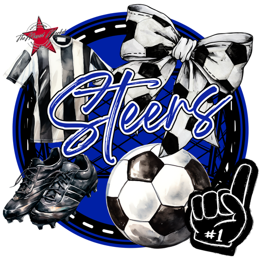 Steers Circle Soccer Design-Royal Blue